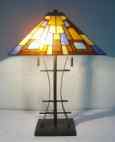 V0708 - handcrafted Tiffany stained glass lamp