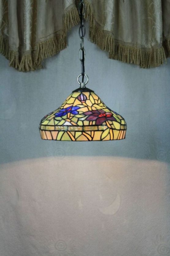 Tiffany 10 Inch Hanging Lamp - TADD1001 - handcrafted Tiffany stained glass lamp