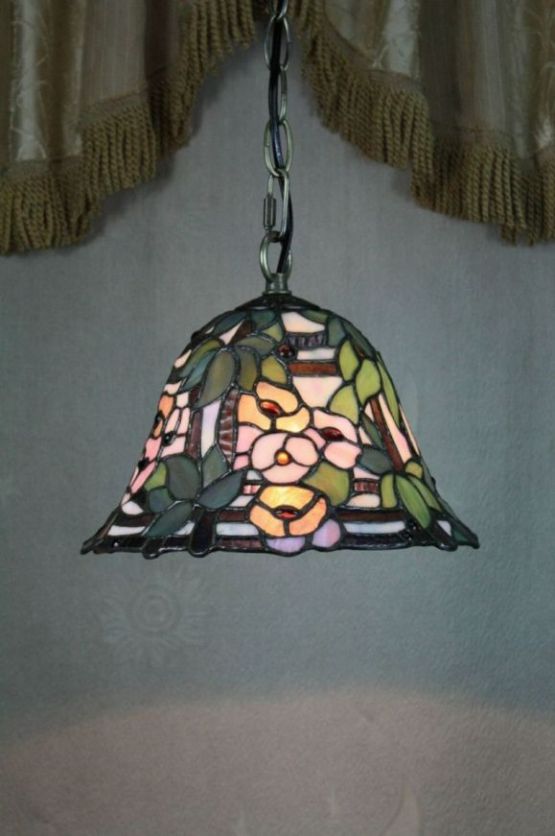 Tiffany 10 Inch Hanging Lamp - TADD10017 - handcrafted Tiffany stained glass lamp