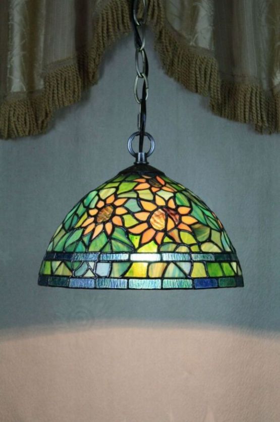 Tiffany 10 Inch Hanging Lamp - TADD10020 - Handcrafted Stained Glass Lamp