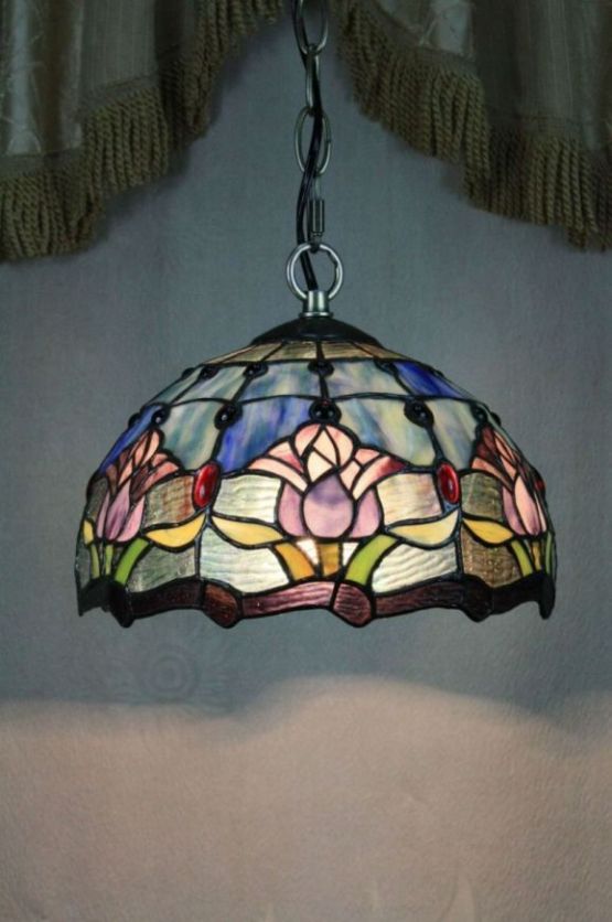 Tiffany 10 Inch Hanging Lamp - TADD10021 - Handcrafted Stained Glass Lamp
