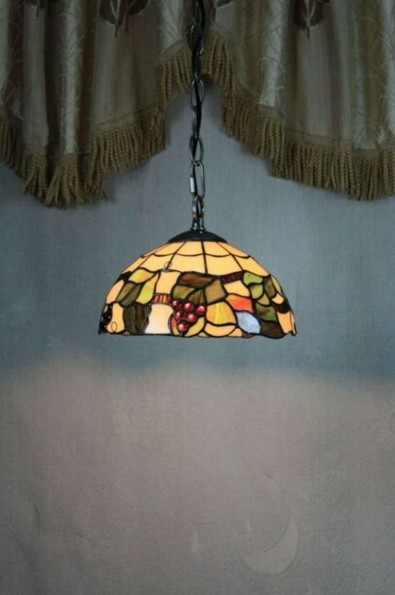Tiffany 10 Inch Hanging Lamp - TADD1003 - handcrafted Tiffany stained glass lamp