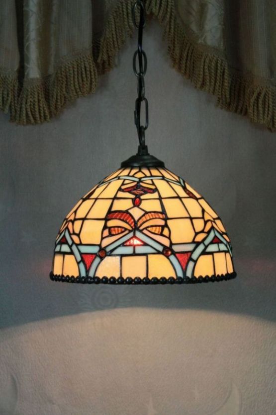 Tiffany 10 Inch Hanging Lamp - TADD10036 - Handcrafted Stained Glass Lamp