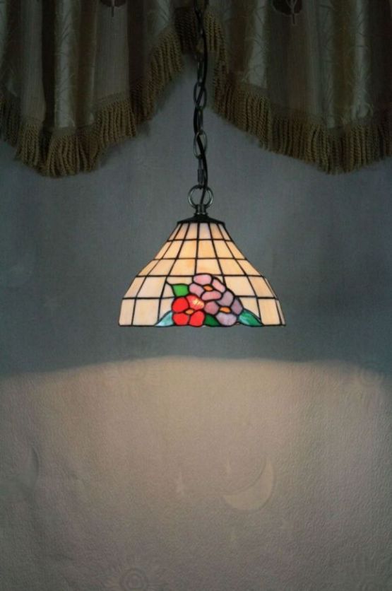Tiffany 10 Inch Hanging Lamp - TADD10039 - handcrafted Tiffany stained glass lamp