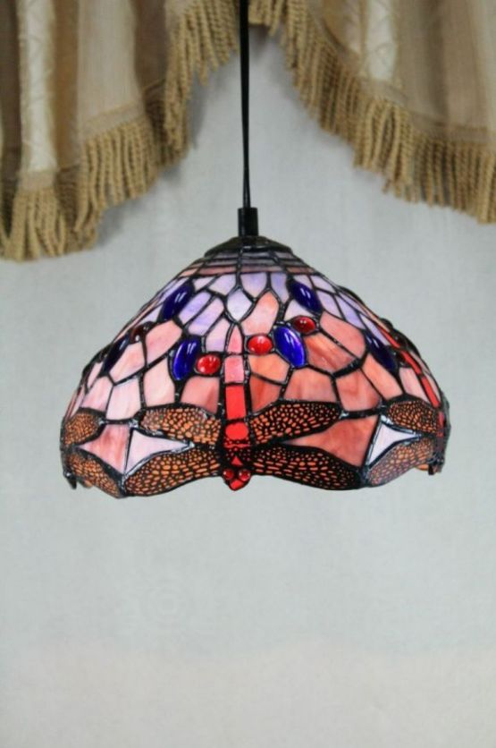Tiffany 10 Inch Hanging Lamp - TADD1008 - Handcrafted Stained Glass Lamp