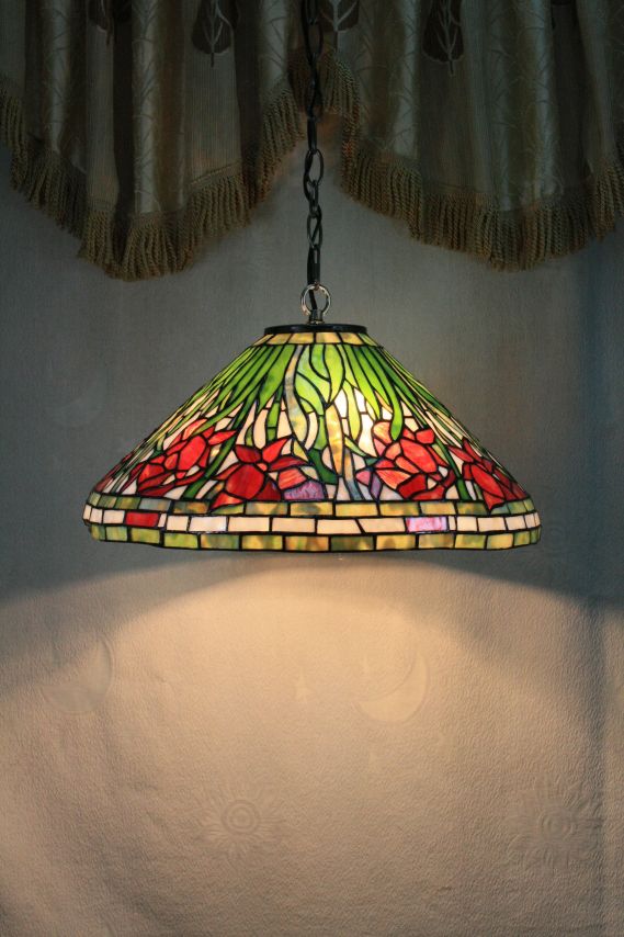 Tiffany 16 Inch Hanging Lamp 2 - TADD161013 - handcrafted Tiffany stained glass lamp