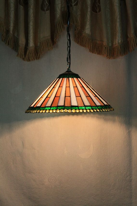 Tiffany 16 Inch Hanging Lamp 2 - TADD161014 - handcrafted Tiffany stained glass lamp