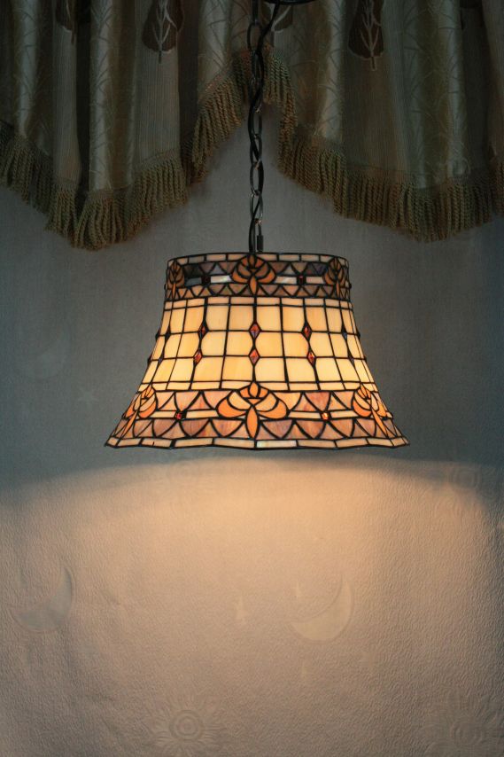 Tiffany 16 Inch Hanging Lamp 2 - TADD161017 - handcrafted Tiffany stained glass lamp