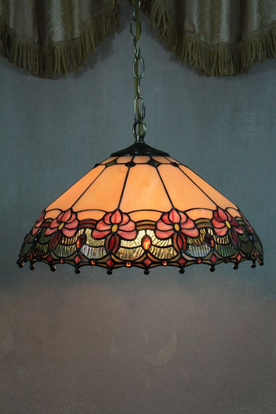 Tiffany 16 Inch Hanging Lamp 2 - TADD161019 - handcrafted Tiffany stained glass lamp
