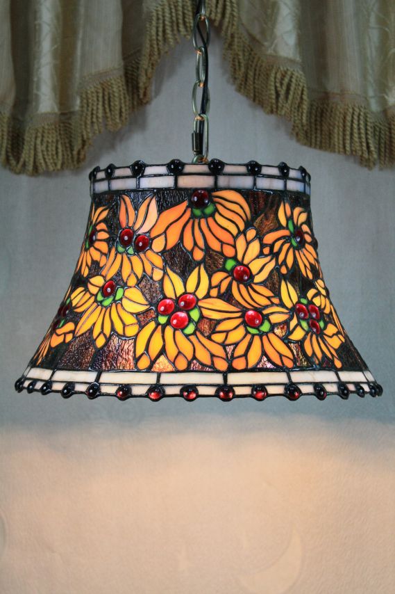 Tiffany 16 Inch Hanging Lamp 2 - TADD16102 - handcrafted Tiffany stained glass lamp
