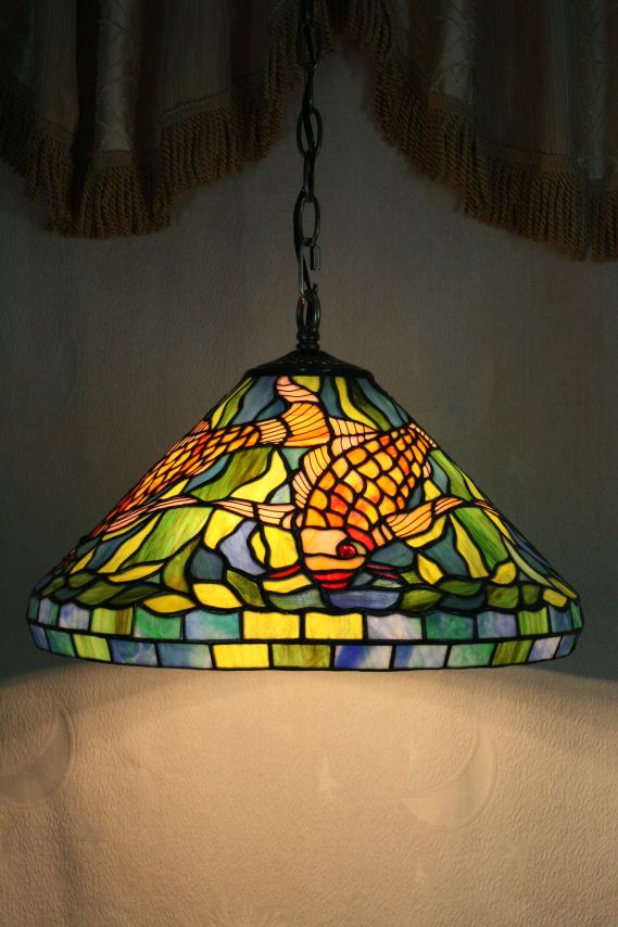 Tiffany 16 Inch Hanging Lamp 2 - TADD161020 - handcrafted Tiffany stained glass lamp