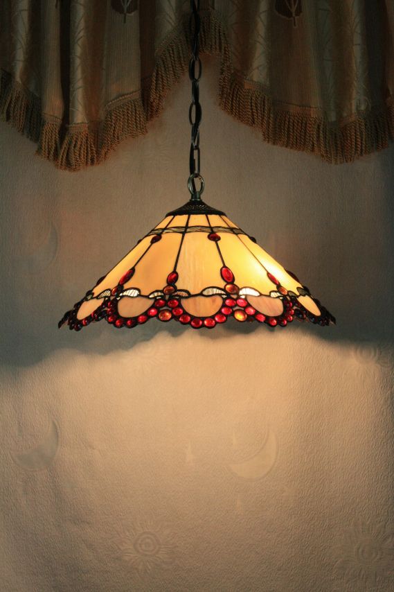 Tiffany 16 Inch Hanging Lamp 2 - TADD161021 - handcrafted Tiffany stained glass lamp