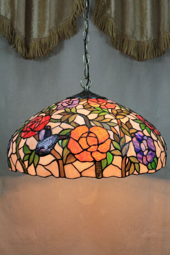Tiffany 16 Inch Hanging Lamp 2 - TADD161026 - handcrafted Tiffany stained glass lamp