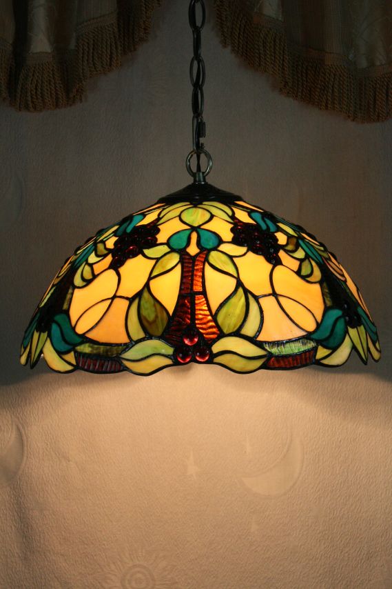 Tiffany 16 Inch Hanging Lamp 2 - TADD16103 - handcrafted Tiffany stained glass lamp