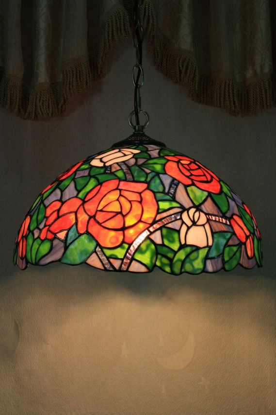 Tiffany 16 Inch Hanging Lamp 2 - TADD161031 - handcrafted Tiffany stained glass lamp