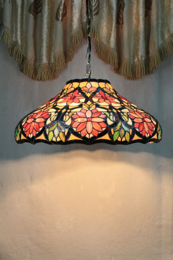 Tiffany 16 Inch Hanging Lamp 2 - TADD161032 - handcrafted Tiffany stained glass lamp