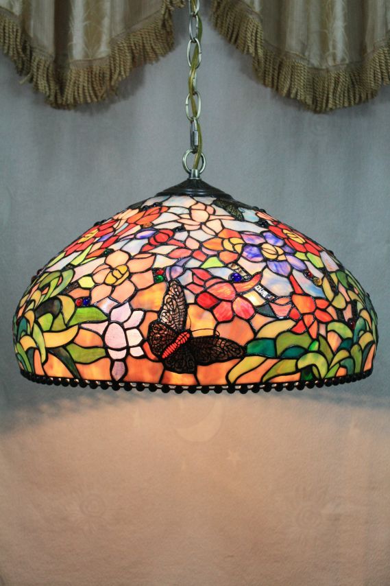Tiffany 16 Inch Hanging Lamp 2 - TADD161033 - handcrafted Tiffany stained glass lamp