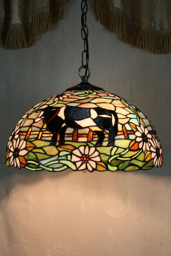 Tiffany 16 Inch Hanging Lamp 2 - TADD161034 - handcrafted Tiffany stained glass lamp