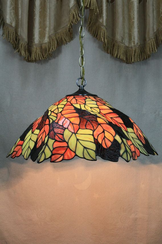 Tiffany 16 Inch Hanging Lamp 2 - TADD161036 - handcrafted Tiffany stained glass lamp