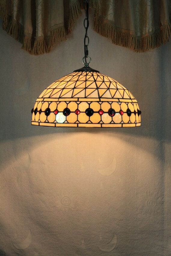 Tiffany 16 Inch Hanging Lamp 2 - TADD161042 - handcrafted Tiffany stained glass lamp