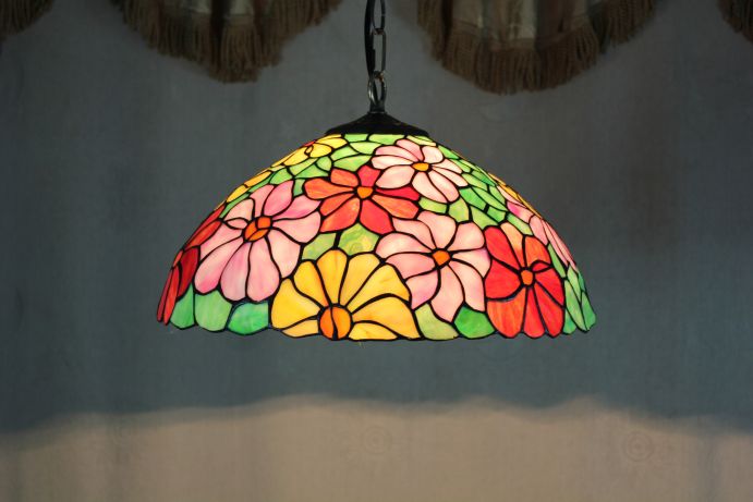 Tiffany 16 Inch Hanging Lamp 2 - TADD161046 - handcrafted Tiffany stained glass lamp