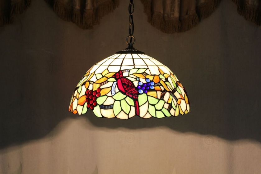 Tiffany 16 Inch Hanging Lamp 2 - TADD161051 - handcrafted Tiffany stained glass lamp