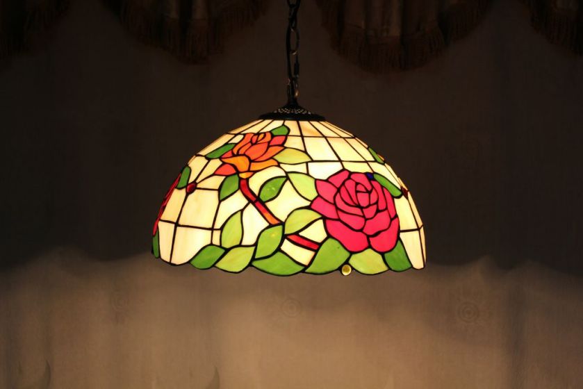 Tiffany 16 Inch Hanging Lamp 2 - TADD161052 - handcrafted Tiffany stained glass lamp
