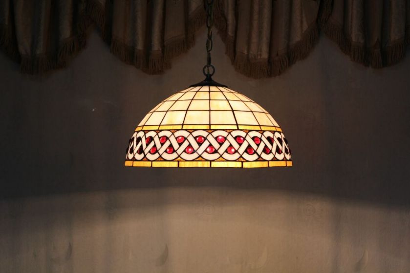 Tiffany 16 Inch Hanging Lamp 2 - TADD161055 - handcrafted Tiffany stained glass lamp