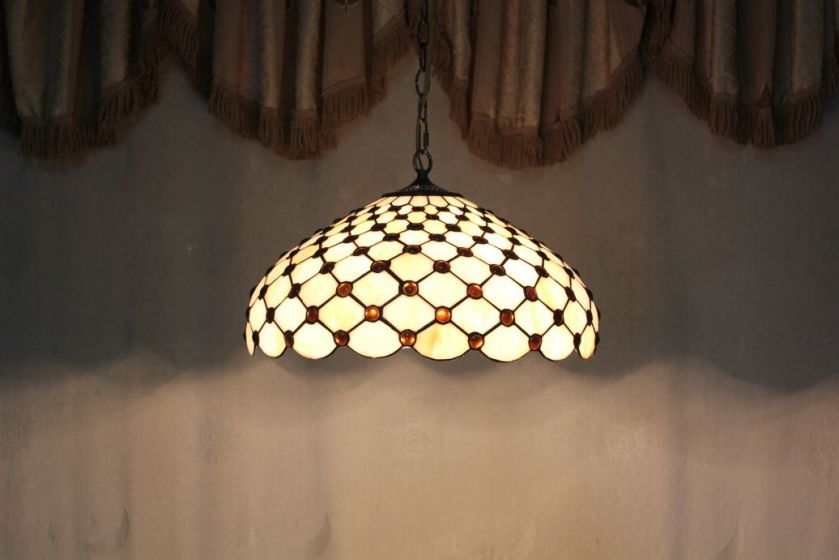 Tiffany 16 Inch Hanging Lamp 2 - TADD161058 - handcrafted Tiffany stained glass lamp