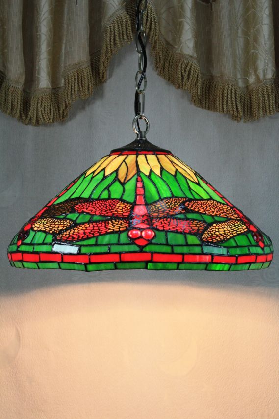 Tiffany 16 Inch Hanging Lamp 2 - TADD16106 - handcrafted Tiffany stained glass lamp