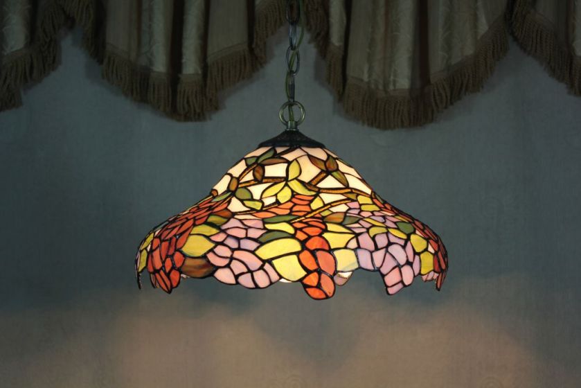 Tiffany 16 Inch Hanging Lamp 2 - TADD161060 - handcrafted Tiffany stained glass lamp