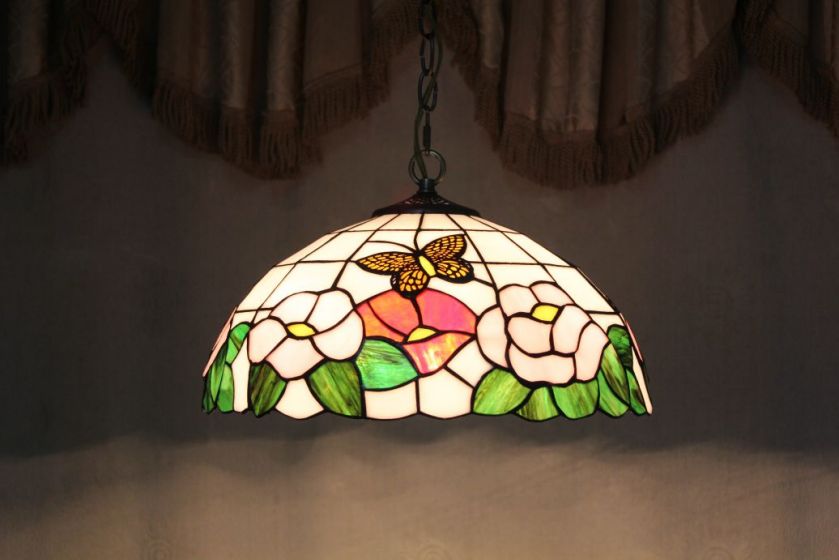 Tiffany 16 Inch Hanging Lamp 2 - TADD161062 - handcrafted Tiffany stained glass lamp