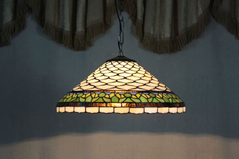 Tiffany 16 Inch Hanging Lamp 2 - TADD161063 - handcrafted Tiffany stained glass lamp