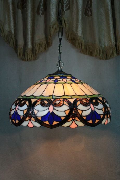 Tiffany 16 Inch Hanging Lamp 2 - TADD161064 - handcrafted Tiffany stained glass lamp