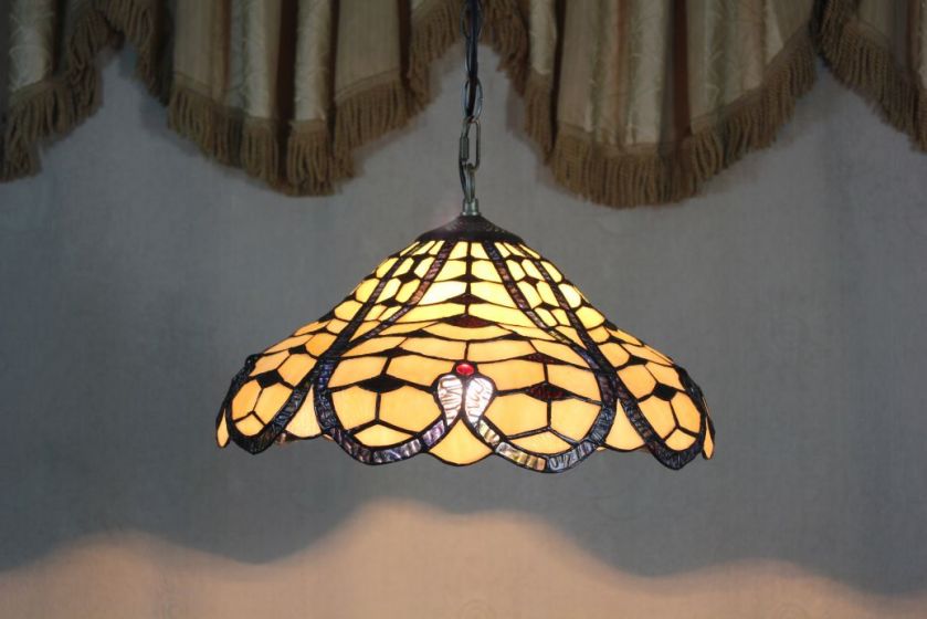 Tiffany 16 Inch Hanging Lamp 2 - TADD161065 - handcrafted Tiffany stained glass lamp