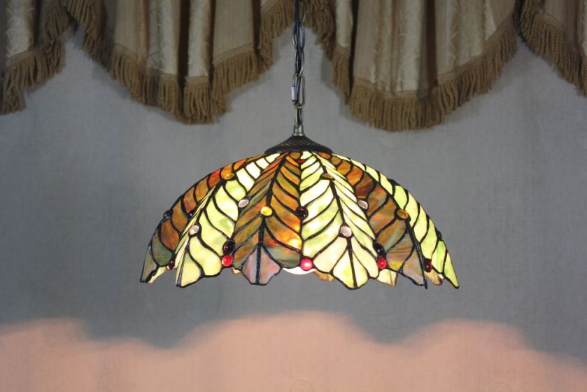 Tiffany 16 Inch Hanging Lamp 2 - TADD161067 - handcrafted Tiffany stained glass lamp