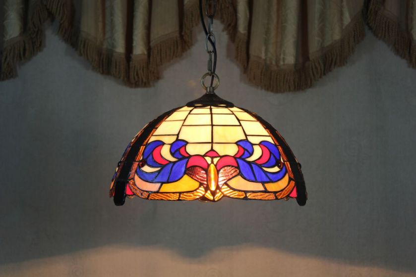 Tiffany 16 Inch Hanging Lamp 2 - TADD161068 - handcrafted Tiffany stained glass lamp