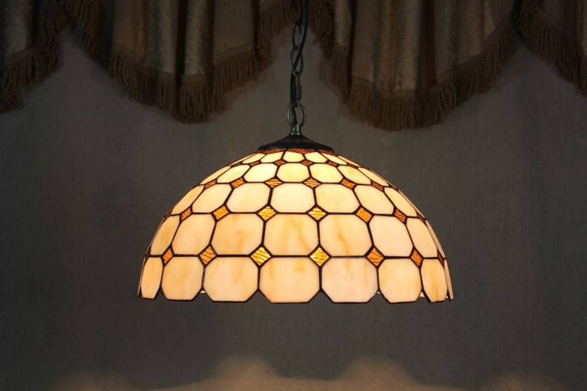 Tiffany 16 Inch Hanging Lamp 2 - TADD161069 - handcrafted Tiffany stained glass lamp