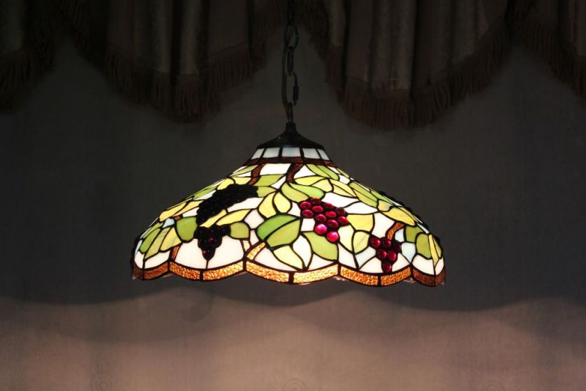 Tiffany 16 Inch Hanging Lamp 2 - TADD161070 - handcrafted Tiffany stained glass lamp