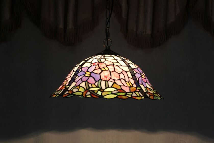 Tiffany 16 Inch Hanging Lamp 2 - TADD161071 - handcrafted Tiffany stained glass lamp