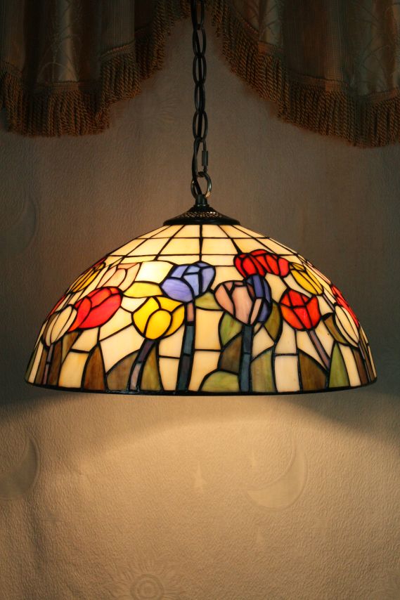 Tiffany 16 Inch Hanging Lamp 2 - TADD161072 - handcrafted Tiffany stained glass lamp