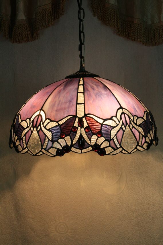 Tiffany 16 Inch Hanging Lamp 2 - TADD161077 - handcrafted Tiffany stained glass lamp