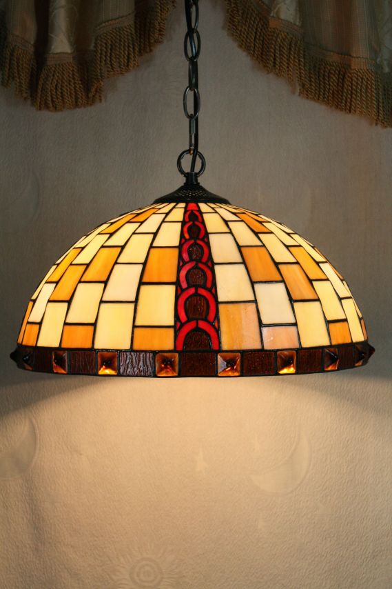 Tiffany 16 Inch Hanging Lamp 2 - TADD161078 - handcrafted Tiffany stained glass lamp