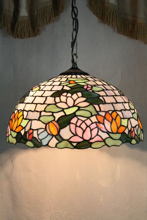 Tiffany 16 Inch Hanging Lamp 2 - TADD161079 - handcrafted Tiffany stained glass lamp