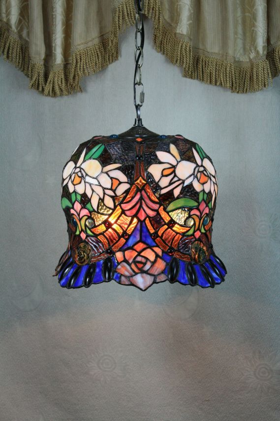 Tiffany 16 Inch Hanging Lamp 2 - TADD16108 - handcrafted Tiffany stained glass lamp