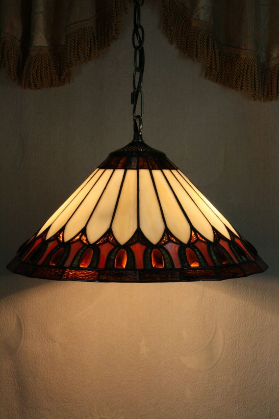 Tiffany 16 Inch Hanging Lamp 2 - TADD161081 - handcrafted Tiffany stained glass lamp