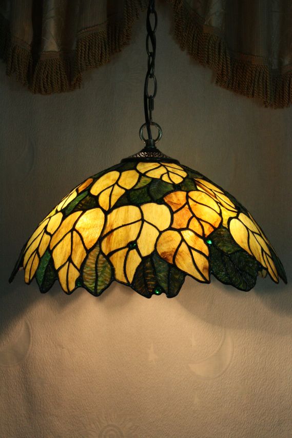 Tiffany 16 Inch Hanging Lamp 2 - TADD161082 - handcrafted Tiffany stained glass lamp