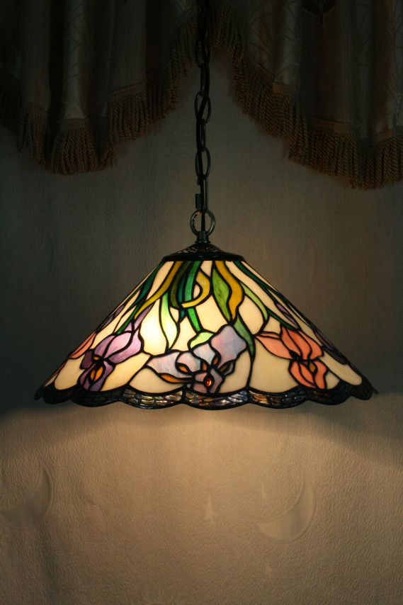 Tiffany 16 Inch Hanging Lamp 2 - TADD161083 - handcrafted Tiffany stained glass lamp