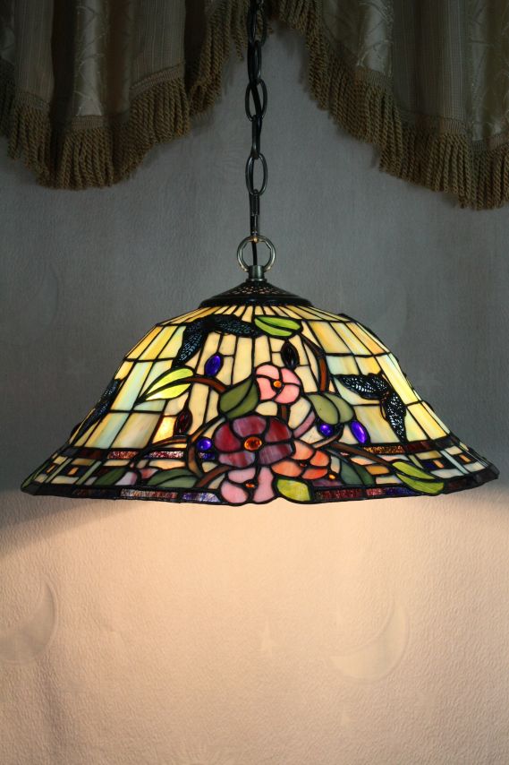 Tiffany 16 Inch Hanging Lamp 2 - TADD161086 - handcrafted Tiffany stained glass lamp