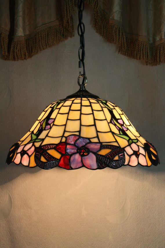 Tiffany 16 Inch Hanging Lamp 2 - TADD161088 - handcrafted Tiffany stained glass lamp